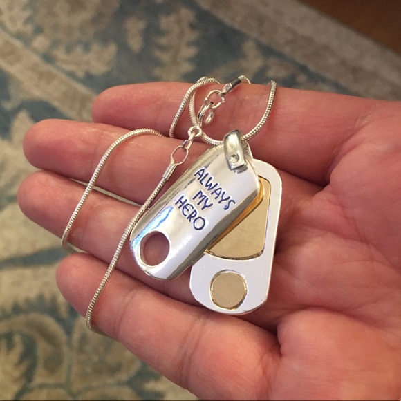 Silver plated “Always My Hero” pendant & chain - Picture 4 of 5